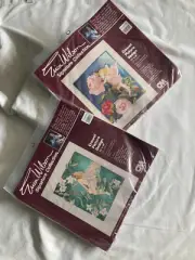 VTG NIP Columbia Minerva Erica Wilson Crewel 2 Kits FAIRY 7169 Rose 7170 Jasmine