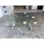 香榭二手家具*正方形3.5尺 雙層玻璃大茶几-茶几桌-泡茶桌-和室桌-客廳桌-沙發桌-矮桌-餐桌-玻璃桌-邊桌-2手貨