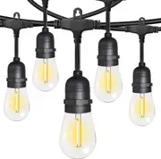 15M Solar Power LED String Lights Bulb Festoon Wedding Party Waterproof