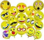 ballonfritz® Emoji Party Photos Balloon Set 15 + 2 – for Unique Pictures at Wedding, Party, Birthday or Other Occasions!