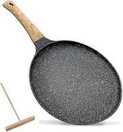 Nonstick Crepes Pan,Household Frying Pot,Pan with Spreader Compatible,Stay-Cool Handle,for Roti, Comales para Tortillas Pancake Pan, Induction Compatible