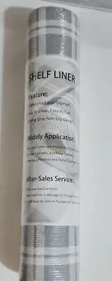 SHELF LINE DRAWER AND SHELF LINER FOR KITCHENS GRAY/WHITE 12'' X 10 ft