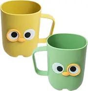 LABRIMP 2pcs Boys and Girls Brush Cup Cute Cartoon Toothbrush Holder Mugs for Bathroom Portable Toothbrush Rinsing Cups