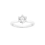 Silver 6.5mm Round Cz Solitaire Ring in Clear