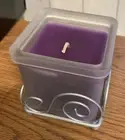 Colonial Candle of Cape Cod Frosted Glass Square Candle w/ Wire Stand 6.5 oz