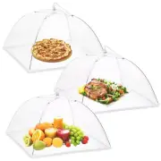 3 Pack Food Net Covers Collapsible Mesh Food Tent Fly Covers for Picnic Party