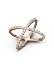 Diamond X Band in 14K Rose Gold, .40 ct. t. w.