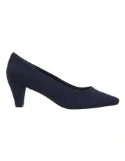 [Easy Steps] Aiken Navy Fabric Heeled Shoes