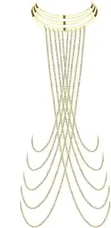 [Generic] Body Chain for Women Sexy Layered Crossover Tassels Bra Chain Minimalist Belly Chain Necklace Beach Bikini Body Jewelry