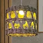 Rattan Lampshade Light Fixture Shade for Restaurant Bedroom Kitchen Island