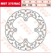 TRW Lucas Brake disc MST375RAC, rigid