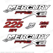 Fits Mercury 225hp Pro XB Limited Edition Outboard Engine Decal Kit Decals RED