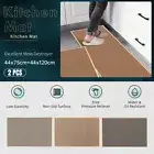 2x Absorbent Kitchen Floor Mats Non Slip Foldable Rugs with Rubber Backing Linen