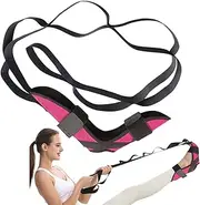 Leg Stretch Strap | Exercise Strap with Loops,Adjustable Resistance Assistance Bands with Loops for Pilates Strength Building Mobility Training Ankle Sports