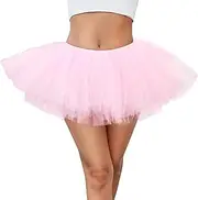 [BOOSINI] Women 5 Layers Tutu Fluffy Dance Ballet Bubble Skirt Puffy Elastic Tulle Short Skirts Halloween Christmas Costume