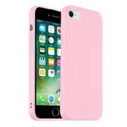 For Apple iPhone 7 / 8 Silicone Silky Soft Case with Microfiber TPU Ultra Slim Anti Scratch Shockproof Cover (Sand Pink)