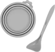 ibasenice Silicone Can Covers for Pet Food Heat Resistant Lids with Spoon Strong Spoon Fits Cans Food Preservation and Freshness Sealing
