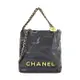 CHANEL 22 Mini Handbag菱格紋縫線亮面小牛皮肩背包(灰色)