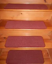 15 Step 9'' x 26'' Tufted carpet 100% Wool Woven Stair Treads .
