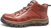 [WCXTY] Indestructible Steel Toe Boots for Men,Fashion Comfortable Slip Resistant Safety Shoes for Men,Lightweight Anti-Puncture,Men's Industrial & Construction Shoes (Color : Brown, Size : 7.5)