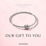 全新 限量 正品 PANDORA 925銀扣頭硬環 手環