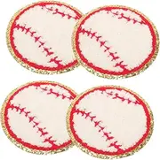 COOPHYA 4pcs Replaceable Sports Ball Patches Decorative Embroidery for Clothes Wear Resistant Coat Patches for DIY Decoration and Repairing Clothing Bags Hats and More