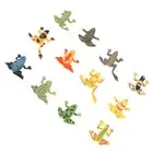 12x Frogs Model Amphibian Teaching Toy Ornament Set W/Fake Grass And Stone HOM