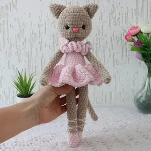 Amigurumi cat crochet PATTERN ballerina doll Kitten stuffed animal plush