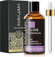 MAYJAM Clove Essential Oil, 100ML/3.38FL.OZ Premium Quality Clove Oil for Diffuser Massage, Pure Aromatherapy Essential Oils with Glass Dropper