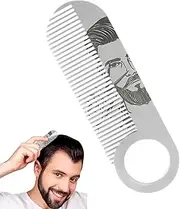 Beard Comb for Men - Fine Tooth Mustache Brush | Portable Ergonomic Shaping Tool, Double-Purpose Hair Detailing Brush for Men Birthday Holiday