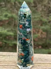Bloodstone Orgone Tower Abundance Healing Cleansing 29217E