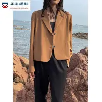 在飛比找Yahoo!奇摩拍賣優惠-木蘭颯氣率性西裝外套女2023春季新款韓版休閑西裝領上衣女 