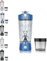 Problend One-Touch Shaker – Smooth Protein Mix Anywhere, Portables Electric Haker Bottle, Mixing Cups For Proteins Shakes, Usb Rechargeable For Proteins Shake And Meal Replacement Shakes (Blue)