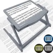 5X Large LED Full Page Magnifying Glass with Detachable Hands-Free Stand & 3 Col
