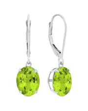 MaxColor Silver 5.40 ct. tw. Peridot Dangle Earrings