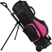 PP-Kic Golf Stand Bag, Portable Multi-Pocket Trolley, 7-Way Dividers with Adjustable Shoulder Straps, Cooler Bag, Handles, Stable Foldable Stand Bag, Unisex Golf Bag