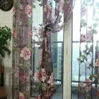 1*2.5m Polyester Flower Floral Tulle Top Panels Top Net Voile Sheer Curtains AU