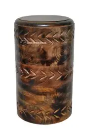 Round Wooden Engraved Urns for Human Ashes Adult - Wooden Box Rosewood Cremat...