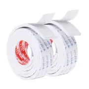 2Pcs 7 Feet Sealing Foam Tape 5cm Wide 10mm Thick Adhesive Weather Strip White