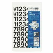 Chartpak 01193 Press-On Vinyl Numbers, Self Adhesive, Black, 4-Inch h, 23 / Pack