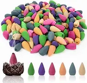 MAQIHAN Backflow Incense Cones for Waterfall - 180PCS Scented Smoke Burning Cones Bulk 9 Different Fragrances for Ceramic Backflow Incense Burner
