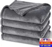 Ultra Soft Fleece Blanket Queen Size, No Shed No Pilling Luxury Plush Cozy Light