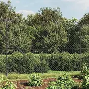 Chain Link Fence Anthracite 1.8x25 m Galvanised Steel with PVC Coating Durable Outdoor Cyclone Mesh Fencing, Secure Animal Enclosure, UV-Resistant, Easy Interlocking Installation