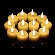Flameless LED Tea Lights Candles – 12 Pack Battery Operated Realistic Flickering Tea Lights for Wedding & Home Decor, Safe & Long-Lasting