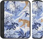 Winter Moutain Leopard Blue 2 Pack Belt Strap Cover, Release Stress to Your Neck and Shoulders, car seat Belt Shoulder pad for Truck Sedan Most Cars