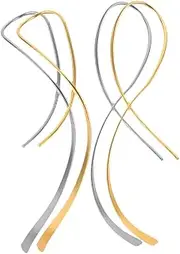 COHEALI Unique Geometric Shaped Earrings Twisted Line Danglers Ideal for Birthday Her