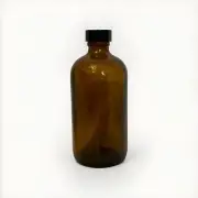 8 oz Type 3 Amber Boston Round Glass Bottles With Caps Apothecary NEW Case Of 12