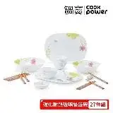 在飛比找遠傳friDay購物優惠-【CookPower 鍋寶】強化耐熱玻璃餐盤碗-27件組 E