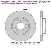 New PROTEX Brake Rotor - Front For VOLVO V70 2.3L 4D Wagon FWD DR882 (for: Volvo)