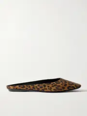 [SAINT LAURENT] SAINT LAURENT - Lido Leopard-print Grosgrain Slippers - Leopard print - EU 39 EU 39 Animal print